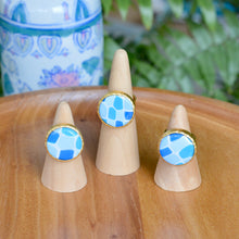 Load image into Gallery viewer, Blue Kaleidoscope Statement Ring