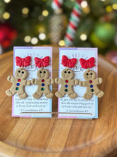 Load image into Gallery viewer, Gingerbread Lady Earrings - Red Bow