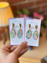 Load image into Gallery viewer, The Spring Bouquet - Marbled Teardrop & Gold Post