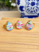 Load image into Gallery viewer, Marbled Summer Teardrop Ring