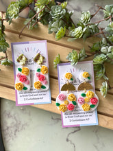 Load image into Gallery viewer, Peggy's Roses - Small Rectangle Earrings