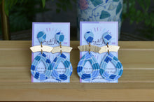Load image into Gallery viewer, Blue Kaleidoscope - Rounded Drop & Gold