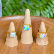 Load image into Gallery viewer, Bright Kaleidoscope Square Ring - Marbled
