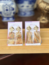 Load image into Gallery viewer, Painted Tan Rectangle Dangle