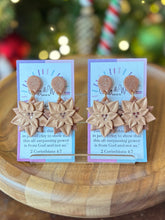 Load image into Gallery viewer, Rhinestone Poinsettia Earrings - Rose Gold