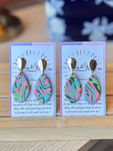 Load image into Gallery viewer, The Spring Bouquet - Marbled Teardrop & Gold Post