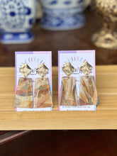 Load image into Gallery viewer, Painted Tan Rectangle Dangle