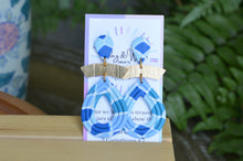 Load image into Gallery viewer, Blue Kaleidoscope - Rounded Drop & Gold