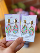 Load image into Gallery viewer, The Spring Bouquet - Marbled Teardrop & Gold Post