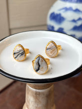 Load image into Gallery viewer, Marbled Golden Sand Collection - Teardrop Statement Ring