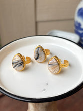 Load image into Gallery viewer, Marbled Golden Sand Collection - Teardrop Statement Ring