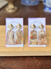 Load image into Gallery viewer, Painted Tan Rectangle Dangle