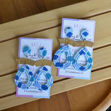 Load image into Gallery viewer, Blue Kaleidoscope - Rounded Drop & Gold