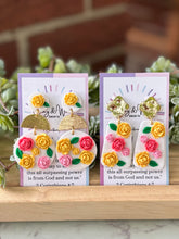 Load image into Gallery viewer, Peggy's Roses - Small Rectangle Earrings