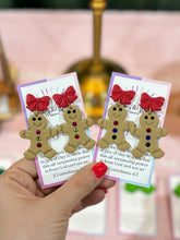 Load image into Gallery viewer, Gingerbread Lady Earrings - Red Bow
