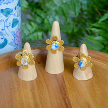 Load image into Gallery viewer, Blue Kaleidoscope Flower Ring