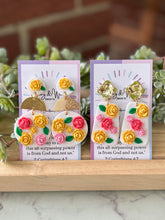 Load image into Gallery viewer, Peggy's Roses - Small Rectangle Earrings