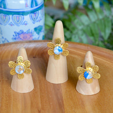 Load image into Gallery viewer, Blue Kaleidoscope Flower Ring
