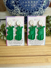 Load image into Gallery viewer, Green Golf Bag Earrings
