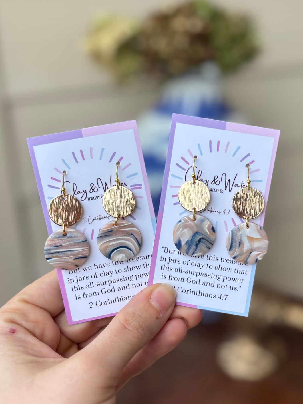 Marbled Golden Navy Neutrals - Circle & Fishhook