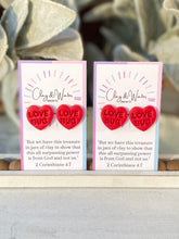 Load image into Gallery viewer, Conversation Heart Earrings - Red Studs
