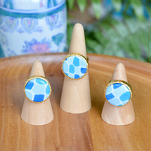 Load image into Gallery viewer, Blue Kaleidoscope Statement Ring
