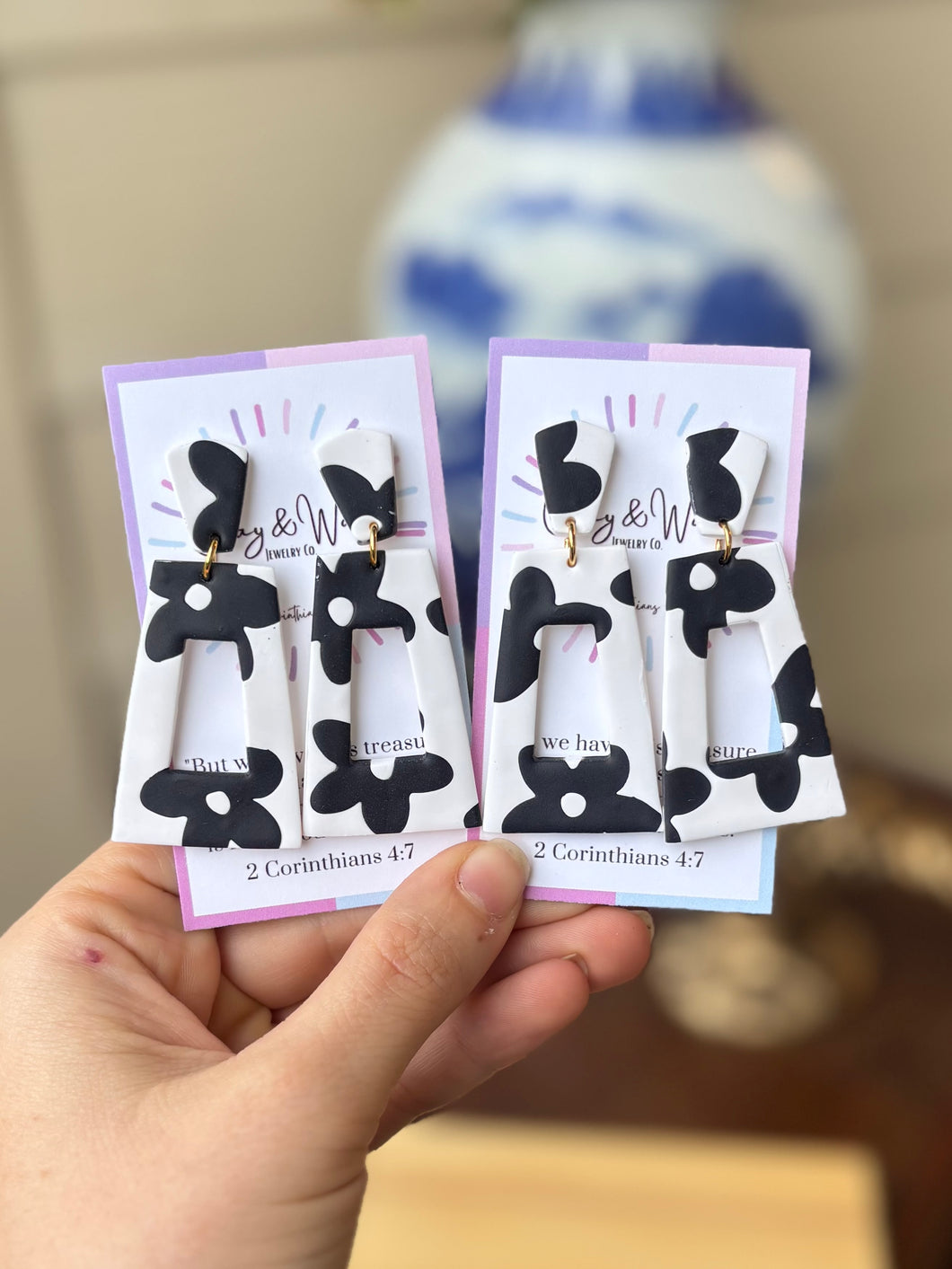 Black & White Flowers - Long Rectangle