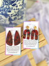 Load image into Gallery viewer, The Red &amp; Black Collection - Marbled Almond Stud
