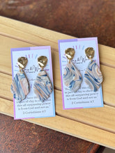 Load image into Gallery viewer, Marbled Golden Navy Neutrals - Scallop Teardrop
