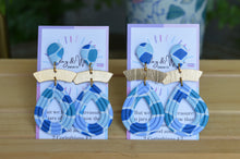 Load image into Gallery viewer, Blue Kaleidoscope - Rounded Drop &amp; Gold
