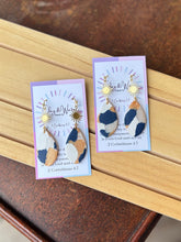 Load image into Gallery viewer, Navy Calico Drop &amp; Fishhook
