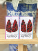Load image into Gallery viewer, The Red &amp; Black Collection - Marbled Almond Stud
