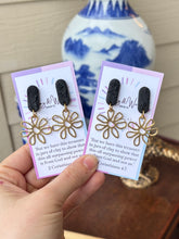 Load image into Gallery viewer, Statement Black - Small Brass Flower
