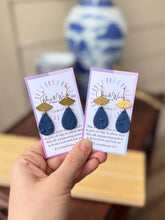 Load image into Gallery viewer, Statement Navy - Small Drop &amp; Fishhook
