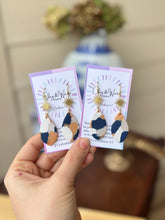 Load image into Gallery viewer, Navy Calico Drop &amp; Fishhook
