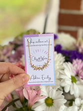 Load image into Gallery viewer, Diamond Flowers Curved Bar Necklace
