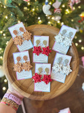 Load image into Gallery viewer, Rhinestone Poinsettia Earrings - Rose Gold

