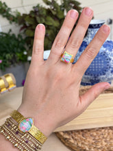 Load image into Gallery viewer, Marbled Summer Square Ring
