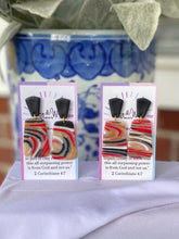 Load image into Gallery viewer, The Red &amp; Black Collection - Marbled Small Rectangle with Black Post
