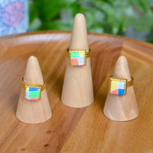 Load image into Gallery viewer, Bright Kaleidoscope Square Ring
