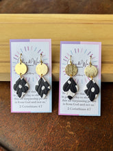 Load image into Gallery viewer, Black &amp; White Flowers - Drop &amp; Fishhook
