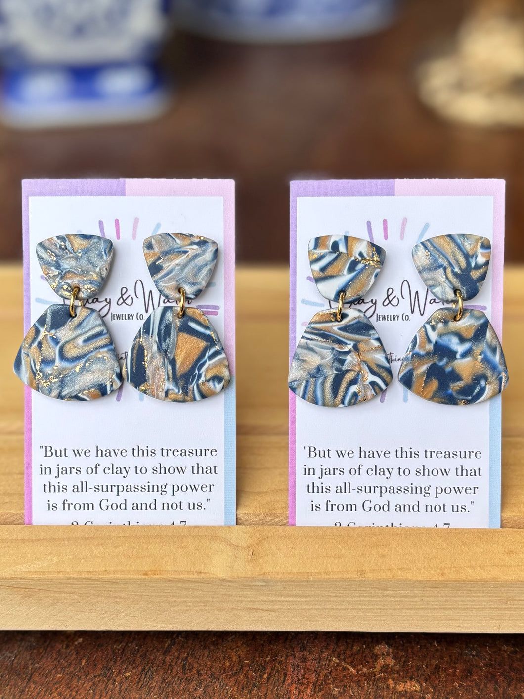 Marbled Navy Neutrals - Small Bell