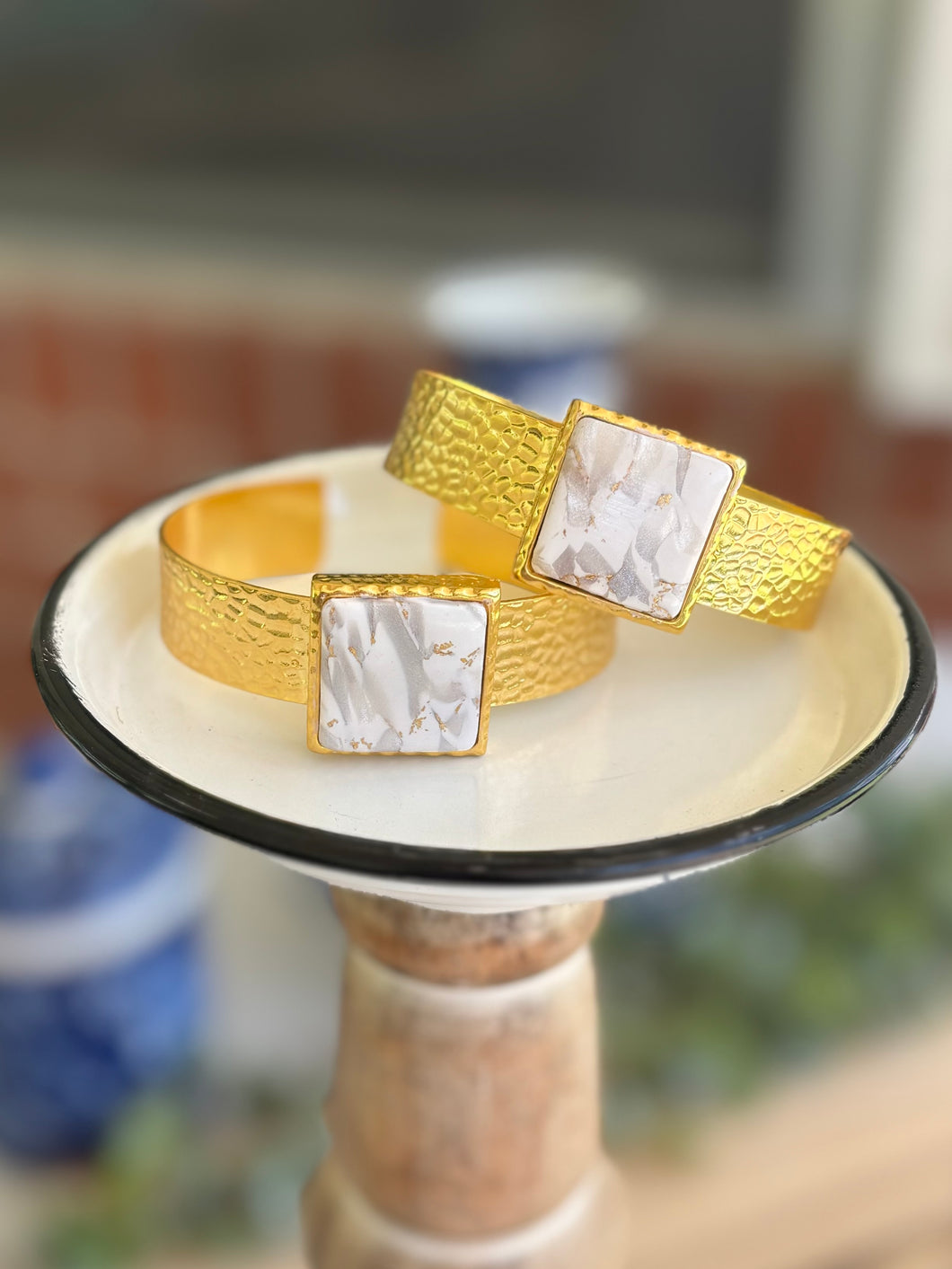 The Jessie Collection - Square Gold Cuff Bracelet