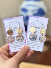 Load image into Gallery viewer, Marbled Golden Navy Neutrals - Circle &amp; Fishhook
