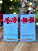 Load image into Gallery viewer, Rhinestone Poinsettia Earrings - Red Studs
