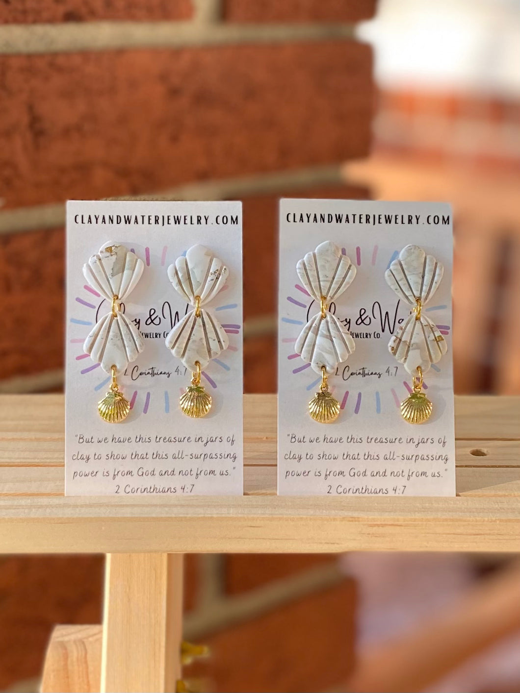 Double Shell & Gold Seashell Earrings