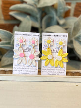 Load image into Gallery viewer, Spring Flower Collection  - White &amp; Pink Half Daisy Earrings
